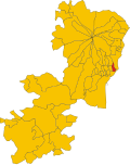 Map of comune of Aci Catena (metropolitan city of Catania, region Sicily, Italy)